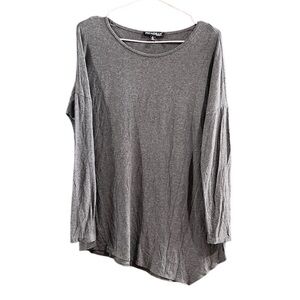 Picadilly Gray Asymmetrical 3 4 Sleeve Top Canadian Made Size Small